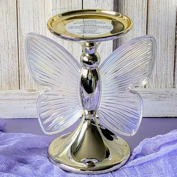 Bath & Body Works Illuminated Light-Up Butterfly 3-Wick Candle Holder NEW - Picture 3 of 6